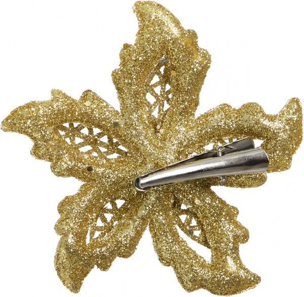 Набор новогоднего декора Пуансеттия завиток 9 см 3 шт. золотая