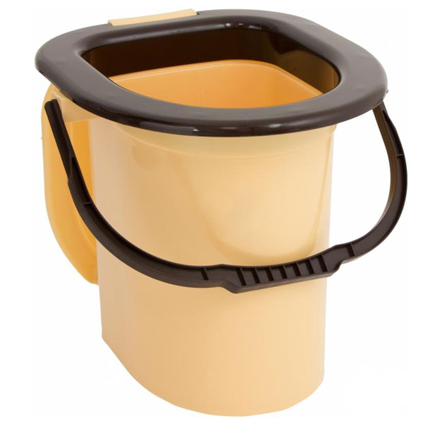Ведро-туалет с крышкой бежевое 18 л