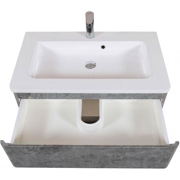 Тумба підвісна Aqua Rodos Акцент серый мрамор с умывальником Альфа 80