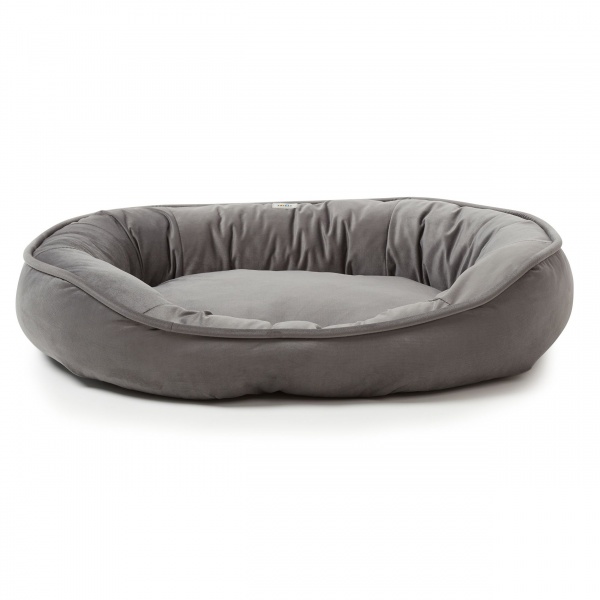 Лежак PETBED Velor Пончик L 90x75x20 см темно-серый