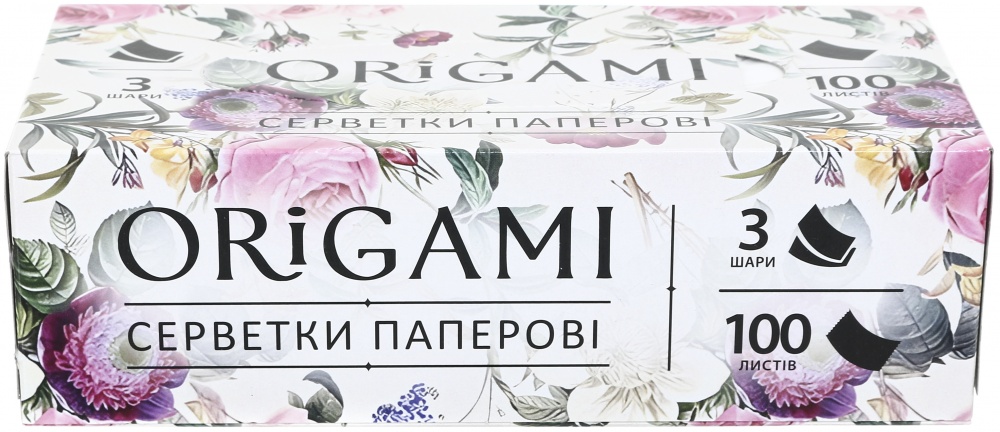 Салфетки гигиенические в коробке ORIGAMI Deluxe 100 шт.