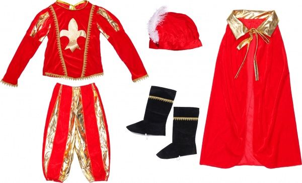 Костюм дитячий карнавальний КАРНАВАЛІЯ Принц 5-7 років р.122 червоний 
