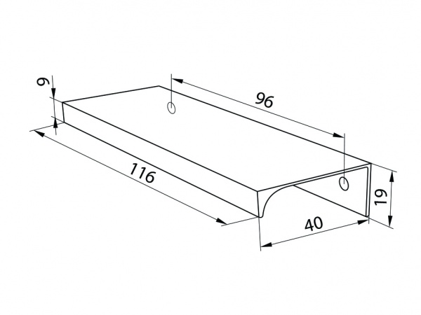 Меблева ручка профільна DC DV-002A/96 L-116 G2 96 мм хром