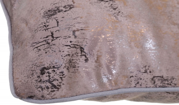 Подушка декоративна велюр 45x45 см сірий із золотим La Nuit 