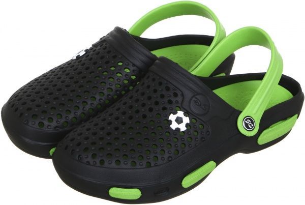 Сабо DreamStan Крокс р.45 чорний із салатовим