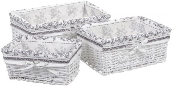 Кошик плетений з текстилем 42x30x17 см HQ13-53AB-3 