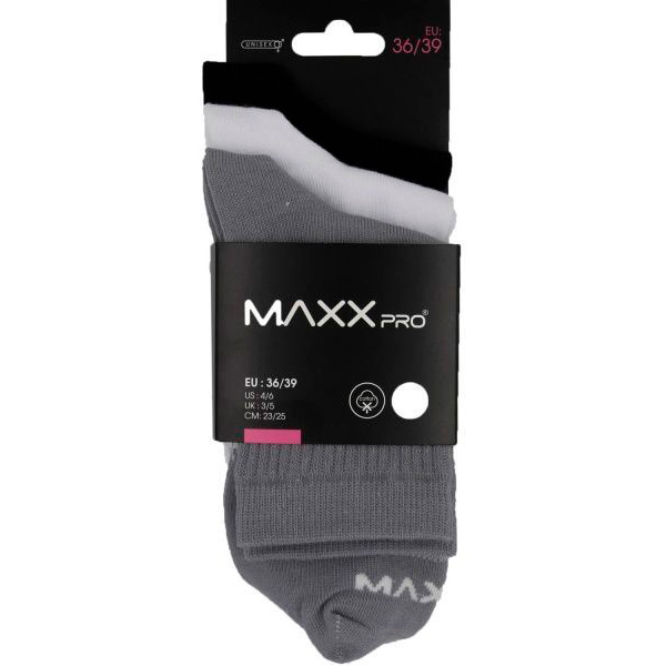 Шкарпетки MaxxPro 1666 3 пари чорно-сіро-білий р.36-39