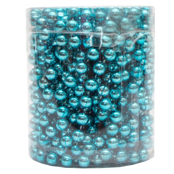 Намисто для ялинки Девілон 250546 6мм 6 м бірюзовий