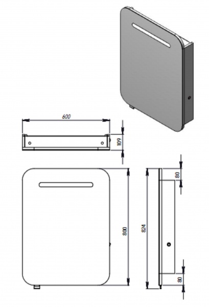Дзеркальна шафа ЮВЕНТА Prato PrM-60 біла