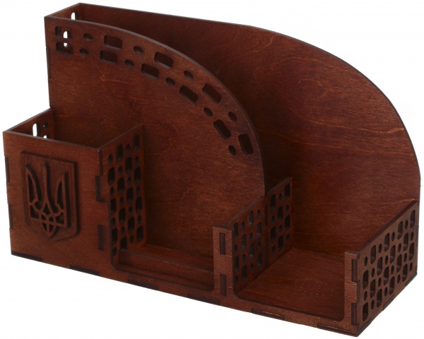 Подставка для канцелярии Моя страна 27,2x16,4x10,2 см с подставкой для телефона Красное дерево Nice goods