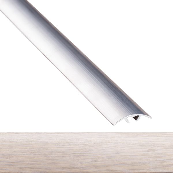 Порожек алюминиевый 6-А Лугалпроф радиальный скрытый крепеж 5х30x1800 мм дуб белый