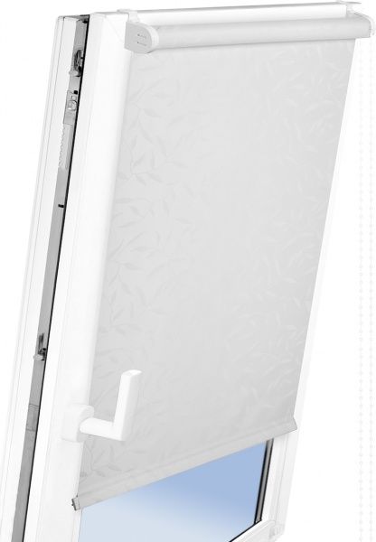 Ролета мини Delfa Жаккард Оливия 43x170 см белая 