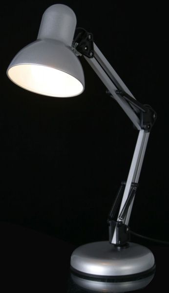 Настольная лампа офисная Accento lighting ALYU-DE3030-SL 40 Вт E27 серебристый металлик 