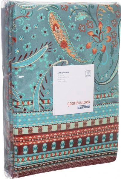 Комплект постельного белья Burano V1 семейный бирюзовый Granfoulard