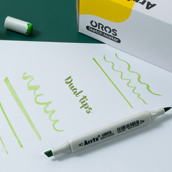 Набор спиртовых маркеров Arrtx OROS ASM-03GN 24 цвета, зеленые оттенки LC302512 