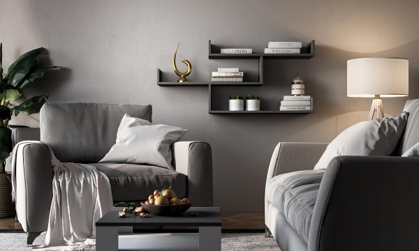 Полка Грейд Остин 1194x550x252 мм графит серый 