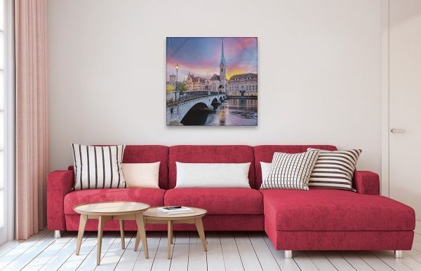 Репродукция Цюрих Швейцария 80x80 см 