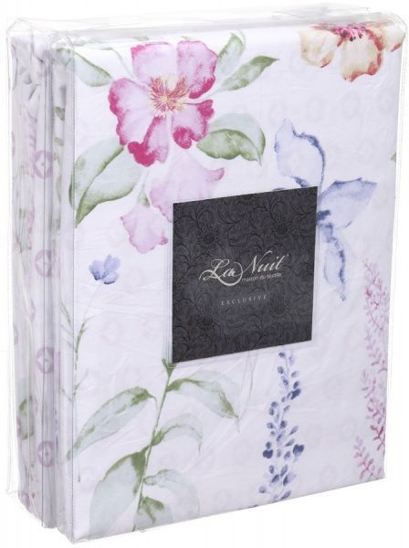 Комплект постільної білизни Flora 2 рожевий із малюнком La Nuit 