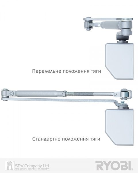 Доводчик дверний RYOBI D-2055V BC UNIV срібний 100 кг