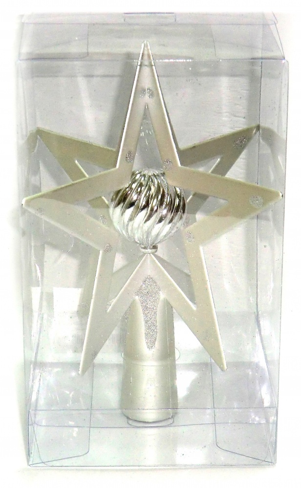Верхушка для елки рождественская звезда 3D-шар 20 см комбинированная в ассортименте