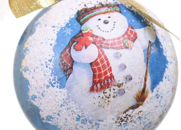 Шар новогодний Декупаж d 80 мм в ассортименте