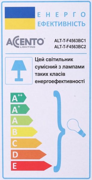 Настільна лампа Accento lighting 1x40 Вт E14 білий із блакитним ALT-T-F4563BC1 