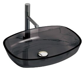 Умывальник EGO стеклянный 54,5х39,5х11 см серый