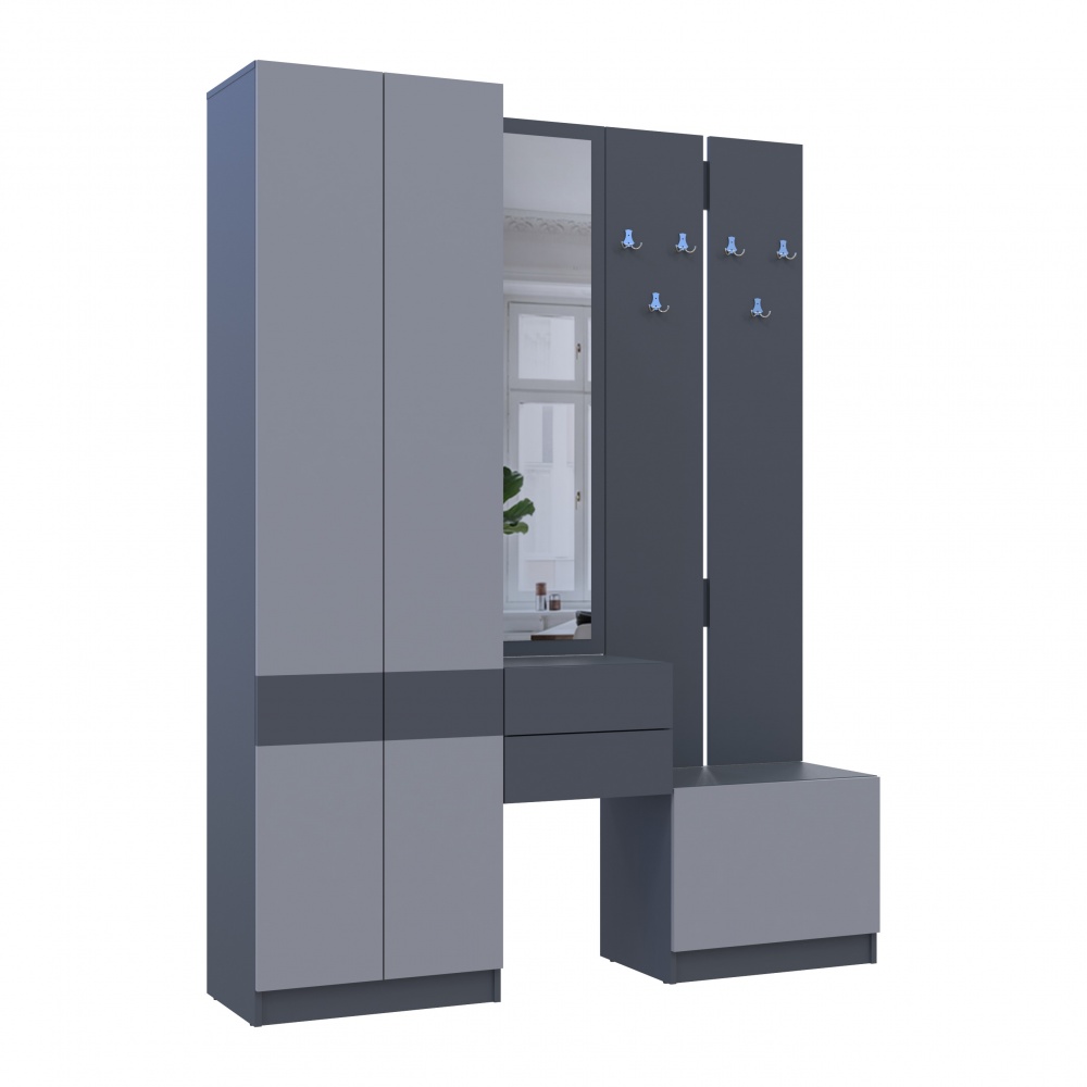Прихожая Doros Сола 2150х1650х400 мм графит