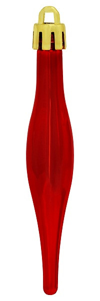 Набір новорічних прикрас Бурулька червона B-690691 9,5 см 18 шт./уп. 