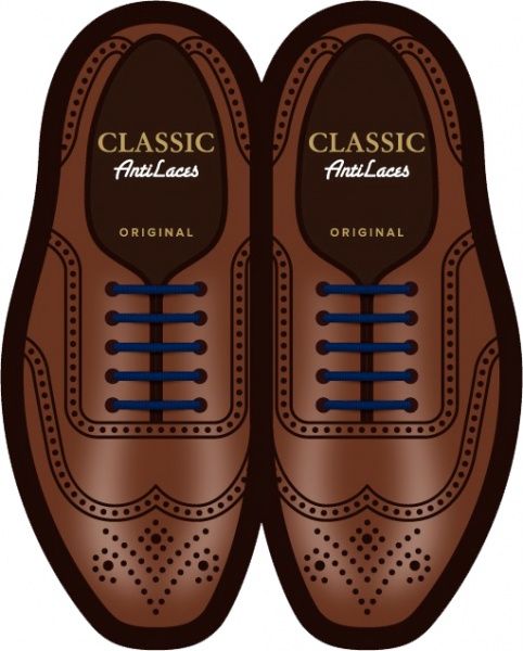 Шнурки силиконовые AntiLaces Classic CBL30 синий 