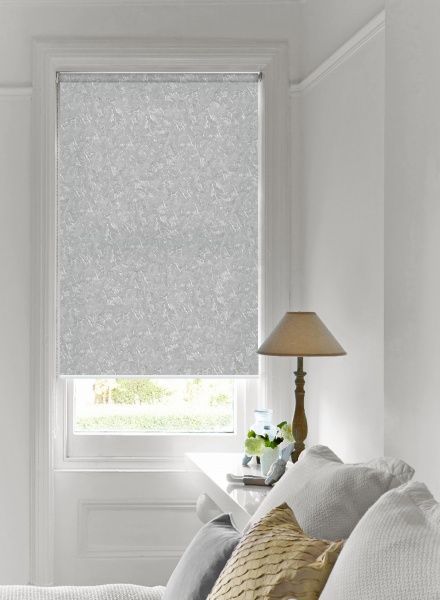 Ролета мини РОЛЛОТЕКС с фиксацией на струне Miracle 39x150 см волна серая 