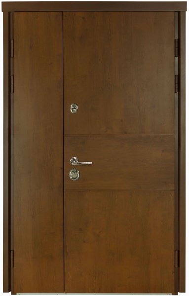 Дверь входная Термо House-703 улица дуб бронзовый 2050x1200 мм правая