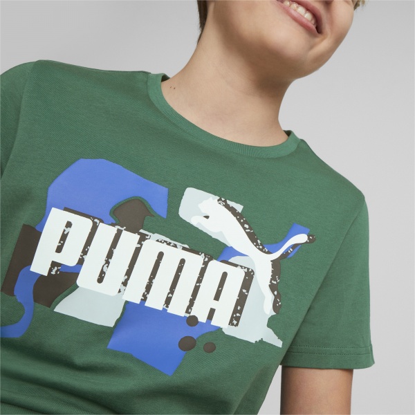 Футболка Puma ESS+ STREET ART LOGO TEE B 67327437 р.110 зеленый