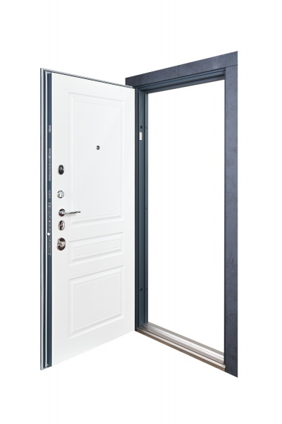 Двері вхідні Abwehr MG3 335 086Л (БТ + Б) моноблок Kale бетон антрацит / білий 2050х860 мм ліві