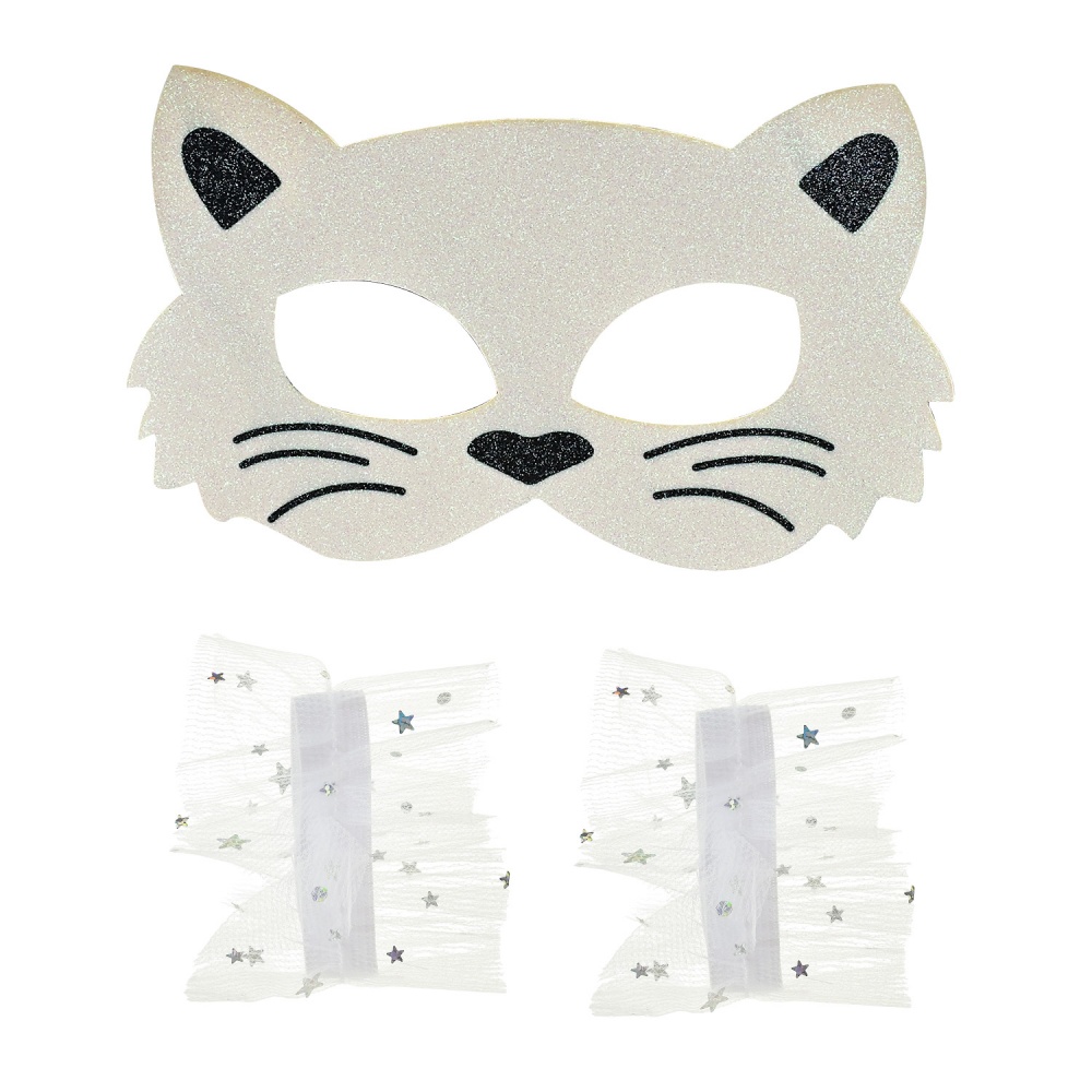 Костюм дитячий карнавальний Shantou (спідниця, маска, браслети) білий E2514-2