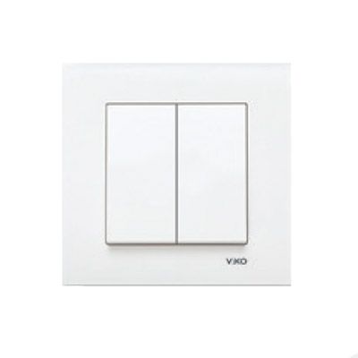 Выключатель двойной Karre 90960002 белый