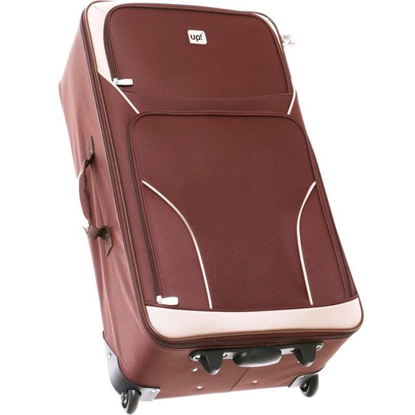 Чемодан Underprice 1021NC коричневый с бежевой полоской 71х45х23 см