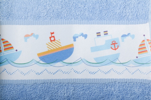 Полотенце Ярослав 50*90 Кораблик голубой 