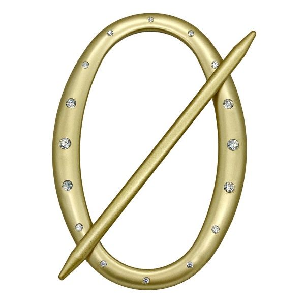 Декор Овал со стразами 180х125 мм золото D0002-3 MISLT