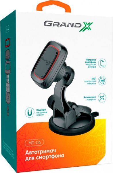 Автотримач Grand-X MT-04 для телефона магнітний (МТ-04) 
