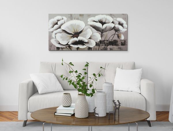 Картина Белые цветы 55x115 см SvitArt SI-868 