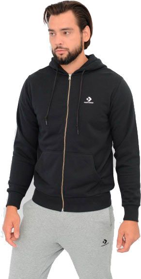Джемпер Converse EMBROIDERED SC FULL ZIP HOODIE FT BLACK 10020341-001 р. S черный