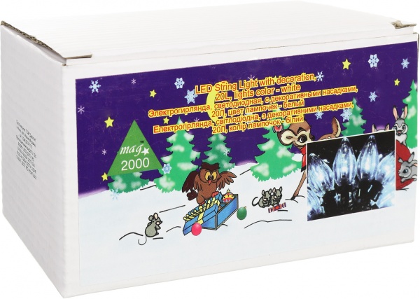 Электрогирлянда линейная Девилон белая 650941 встроенный светодиод (LED) 20 ламп 2 м 