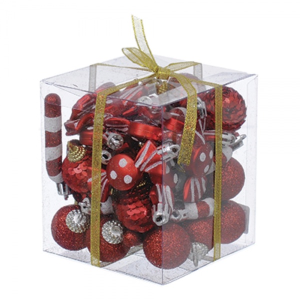 Набір новорічних прикрас червоний B-409743 d30 мм 40 шт./уп. 