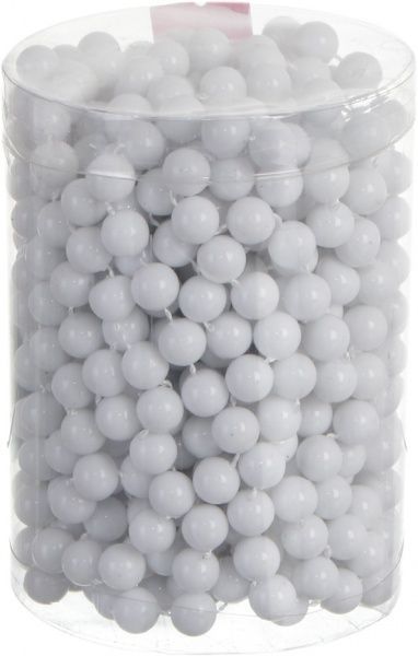 Декорация новогодняя Бусы белые 1х800 см