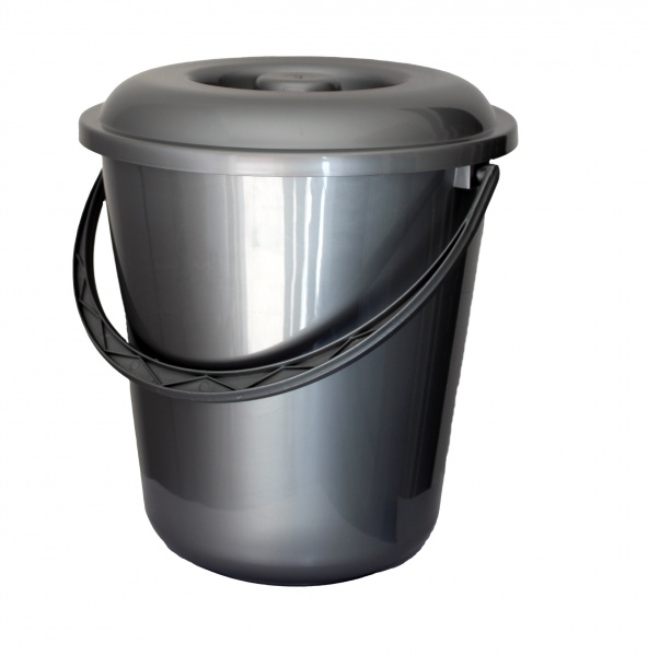 Ведро с крышкой MN PLASTIKA 12 л серый 