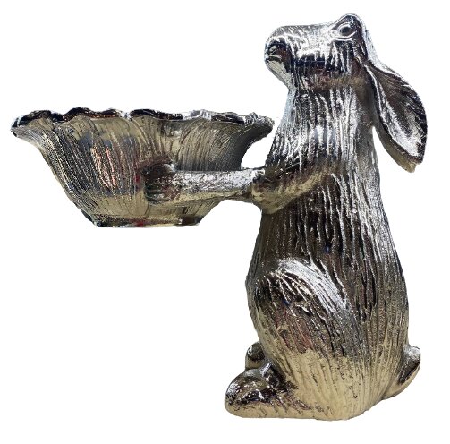 Статуэтка-подставка Донат для зайчика в серебристом цвете