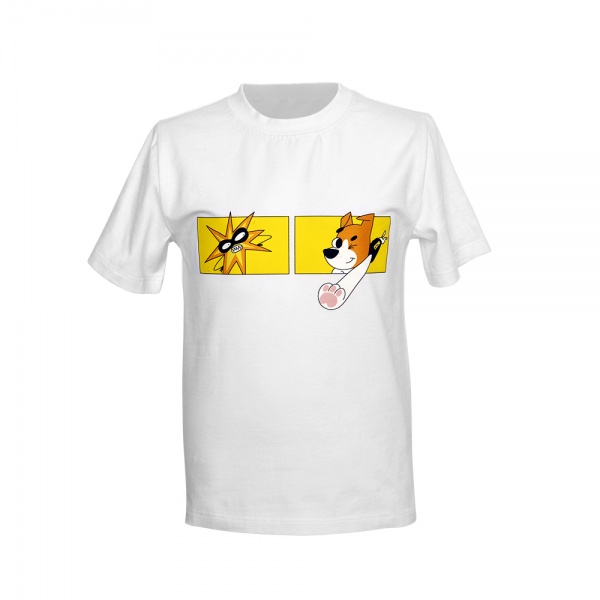 Футболка для девочек/для мальчиков WP Merchandise Бубух та Пес Патрон р.116 белый FWPTSBBDOG23WT116 