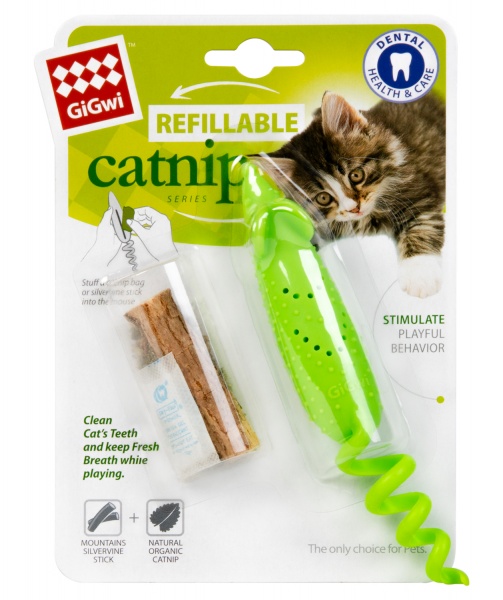 Іграшка для котів GiGwi Мишка гумова Refillable Catnip 16,5 см