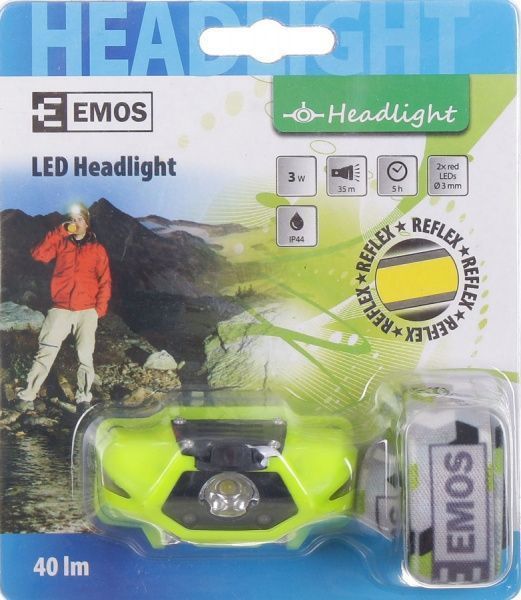 Фонарик на голову P3530-1 зеленый черный 